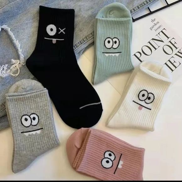 Funny Eyes Capri Socks Bundle graphic socks tube socks - Picture 5 of 6